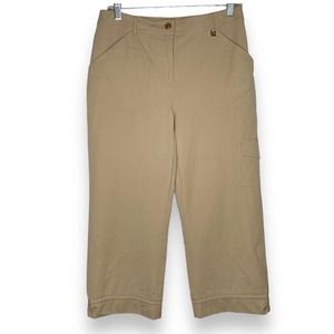 St. John Sport Fashion Fit Tan Cargo Pants Size 8